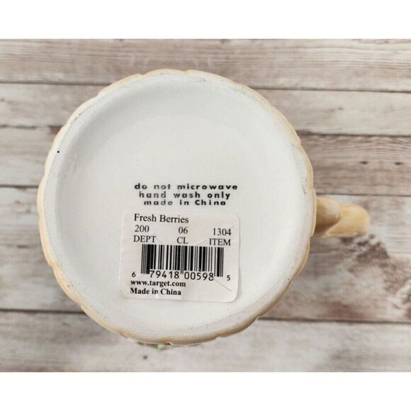 Fresh Berries Creamer Small Pitcher Harvest 4" Purple Red Tan Handle Spout - Picture 6 of 6